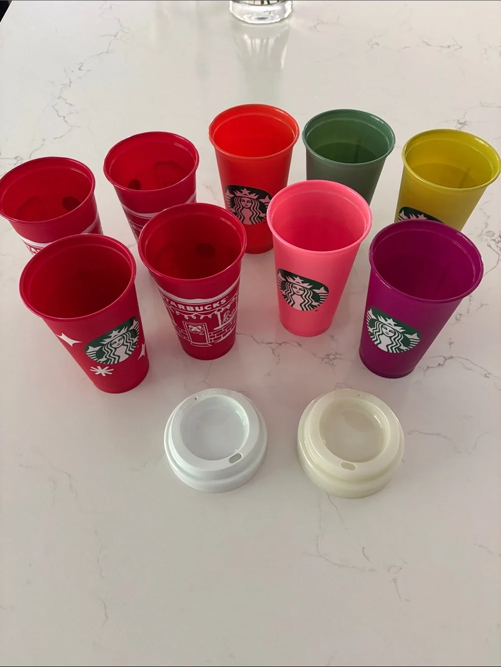 NWOT Starbucks Holiday Cups + Color Reusable Cups - Bundle of 9